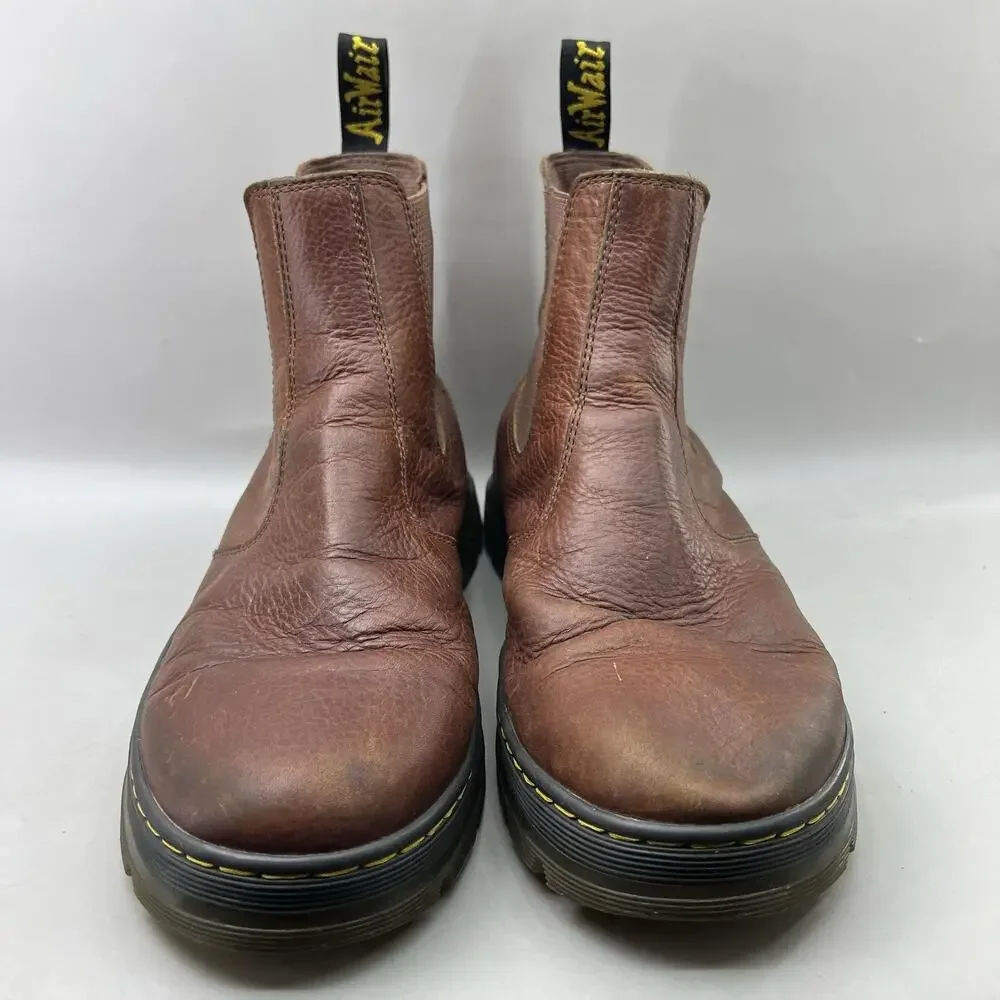 Dr Martens Embury Chelsea Boots Men Size 13 Brown Leather Pull On Comfort Shoes
